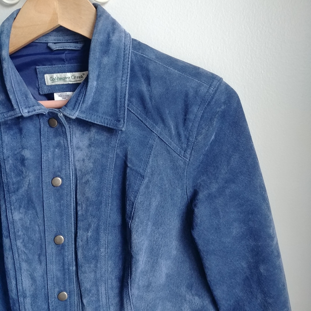 COLDWATER CREEK // 90s Blue Suede Jacket